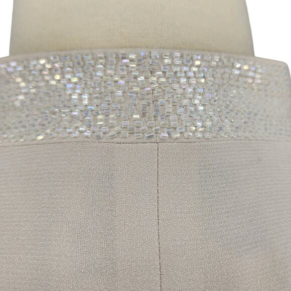 Daymor Couture Cream Beaded Evening Jacket Open Front Formal Wear Elegant Layer - Picture 7 of 9